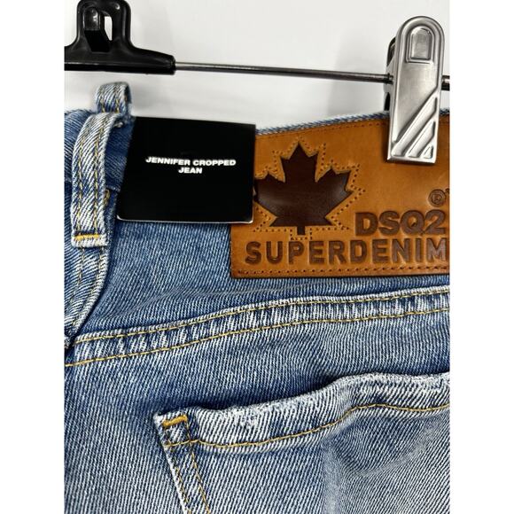 DSQUARED2 Jeans Womens Jennifer Cropped Low Rise‎ Blue Button Fly Size 38 4 6 - Picture 6 of 14